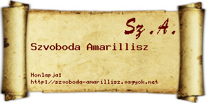 Szvoboda Amarillisz névjegykártya